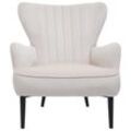 Lounge-Sessel MCW-K37, Cocktailsessel Polstersessel Sessel, Samt (280g/m²) ~ creme-beige