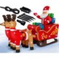 KESSER® Aufblasbarer Weihnachtsmann mit Schlitten XXL Nikolaus Rentiere Weihnachten Santa Claus Deko LED Beleuchtet inkl. Befestigungsmaterial Weihnachtsdekoration Weihnachtsdeko