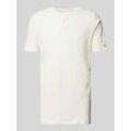 T-Shirt mit Logo-Stitching Modell 'Henley'