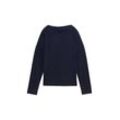 TOM TAILOR Damen Sweatshirt mit Struktur, blau, Uni, Gr. XXL