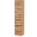 Seitenschrank WELLTIME "Livorno" Schränke Gr. B/H/T: 40cm x 180cm x 35cm, 2 St., braun (wotaneiche) Bad-Hochschrank Bad-Seitenschrank stehende und hängende Montage möglich