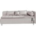 Schlafsofa ALINA "Kiana", grau (platingrau tmd 19), B:207cm H:80cm T:102,5cm, Struktur TMD (100% Polyester), Sofas, Liegefläche 90/200 cm oder 100/200 cm, Bettkasten, Zierkissen-Set