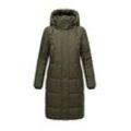 Winterjacke MARIKOO "LARYAA XVI", Damen, Gr. L, grün (schwarz olive), Obermaterial: 100% Polyester ; Innenmaterial: 100% Polyester; Futter: 100% Polyester, Jacken, mit abnehmbarer Kapuze