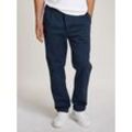 Chinohose TOMMY JEANS "TJM CASUAL ELASTICATED PANT", Herren, Gr. S, N-Gr, blau (schwarz night navy), Twill, Obermaterial: 97% Baumwolle, 3% Elasthan, casual, regular fit lang, Hosen, mit Bundfalten