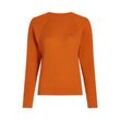 Rundhalspullover TOMMY HILFIGER "CO CABLE C-NK SWEATER" Gr. M (38), orange (autumn orange) Damen Pullover mit Zopfmuster