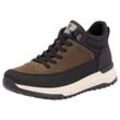 Sneaker RIEKER EVOLUTION Gr. 42, braun (braun, schwarz), Herren, Leder, Lederimitat, Textil, Schuhe, Freizeitschuh, Outdoorschuh, Schnürboots mit TEX-Membran