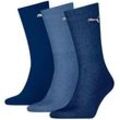 PUMA Unisex Sport-Socken, Vorteilspack - Sport Crew Lightweigth, Tennissocken, uni Blau 43-46 15er Pack (5x3P)