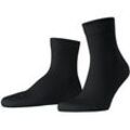 FALKE Unisex Socken - Kurzsocken, Baumwollmischung, Run Rib, Bündchen, einfarbig Schwarz 42-43