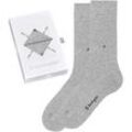 Burlington Herren Socken, 2er Pack - Geschenk-Box "Basic Gift Box" - Uni 2-Pack, Baumwolle, One Size Hellgrau 40-46