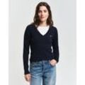 Zopfstrick V-Neck Pullover aus Stretch-Baumwolle