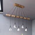 Lindby Hängeleuchte Mitis, Beton, Holz, 100 cm lang, GU10