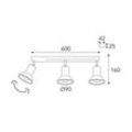 Deckenlampe Genziana 1421.E27, 3-flg messing antik