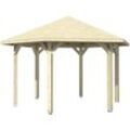 Holzpavillon SKANHOLZ "Nancy 3", beige (natur), H: 316cm, Pavillons, Leimholz, 393 x 340 cm