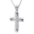 Ketten-Anhänger FIRETTI "Schmuck Geschenk Silber 925 Halsschmuck Anhänger Kreuz" Schmuckanhänger Gr. Silber 925 (Sterlingsilber), 9,9 g, silberfarben (silberfarben, weiß) Damen mit Zirkonia (synth.)