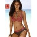 Bügel-Bikini S.OLIVER, Damen, Gr. 36, Cup G, rot (rot, braun), Polyamid, bedruckt, Bikini-Sets, mit grafischem Druckdesign