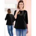 3/4-Arm-Shirt HEINE "Shirt" Gr. 34, schwarz Damen, Shirts