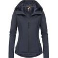 Kapuzensweatjacke RAGWEAR "Lyshka", Damen, Gr. L (40), blau (navy), Sweatware, Material: 95% Polyester, 5% Elasthan, sportlich, figurumspielend hüftbedeckend, hoch geschlossener Ausschnitt, Langarm Ärmel ohne Ärmelschlitz normaler Saum, Sweatjacken, Sportliche weiche und elastische Kapuzenjacke