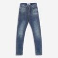 Blaue Skinny Fit Jeans mit Punktmuster