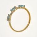 Ring aus 375er Gold mit blauem Topas und Diamanten