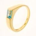 Ring aus 375er Gold mit blauem Topasstein