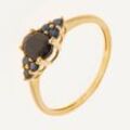 Ring aus 375er Gold mit schwarzem Saphir