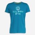 Petrolfarbenes Good Vibes Sport-T-Shirt mit Logo