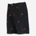 Schwarze Skipper Citizen Shorts mit rotem Stickereimuster