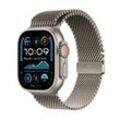 Apple Watch Ultra 2 Titanium (Cellular) 49mm Titaniumgehäuse natur, Milanaise Titan Armband natur (S)