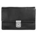 Handgelenktasche BODENSCHATZ, Damen, Gr. B/H/T: 21cm x 14cm x 6cm onesize, schwarz, Leder, gemustert, Taschen, echt Leder