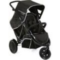 Geschwisterwagen HAUCK "Freerider black" schwarz Baby Kinderwagen mit schwenk- und feststellbarem Vorderrad