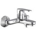 Wannenarmatur EISL "Claudio", grau (chromfarben), B:15cm H:9,5cm T:14cm, Messing, Armaturen, Mischbatterie Badewanne, Wasserhahn Bad, Wannenarmatur in Chrom