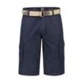 Bermudas LERROS "LERROS Unifarbene Cargobermuda mit Gürtel", Herren, Gr. 31, Normalgrößen, blau (classic navy), 100% Baumwolle, Hosen