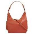 Shopper SAMANTHA LOOK Gr. B/H/T: 35cm x 25cm x 10cm onesize, orange, Damen, Leder, unifarben, Taschen, echt Leder, Made in Italy