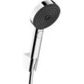 Duschbrause HANSGROHE "Pulsify Select S", silber (chrom), B:10,5cm H:23,5cm T:13,8cm, Duschköpfe, 10,5cm, 3 Strahlarten Relaxation mit Duschschlauch 125cm