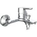 Wannenarmatur SCHÜTTE "Vico", silber (verchromt), B:15cm, Armaturen, Mischbatterie Badewanne, Wasserhahn Bad, Wannenarmatur in Chrom