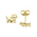 Paar Ohrstecker JOBO "Hund" Ohrringe Gr. Gelbgold 333, goldfarben (gelbgold 333) Damen 333 Gold