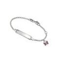 Armband FIRETTI "Schmuck Geschenk Silber 925 Armkette ID-Platte Schmetterling Glitzer", bunt (silberfarben, pink, pink), Armbänder, Silber 925 (Sterlingsilber), Silber 925 (Sterlingsilber) mit Kristallstein