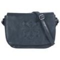 Umhängetasche BRUNO BANANI "Mandala" Gr. B/H/T: 26cm x 18cm x 6cm onesize, blau, Damen, Leder, vintage, Taschen, echt Leder