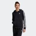 Kapuzensweatshirt ADIDAS SPORTSWEAR "ESSENTIALS 3STREIFEN KAPUZENJACKE" Gr. M, schwarz-weiß (black, white) Damen Sweatshirts