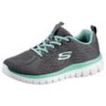 Sneaker SKECHERS "GRACEFUL - GET CONNECTED" Gr. 36, grau (grau, mint), Damen, Textil, Schuhe, in Schuhweite G (weit), Freizeitschuh, Halbschuh, Schnürschuh