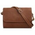 Umhängetasche CLUTY Gr. B/H/T: 20cm x 15cm x 6cm onesize, braun (cognac) Damen Taschen echt Leder