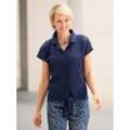 Kurzarmshirt CLASSIC BASICS "Shirt", Damen, Gr. 36, blau (marine), 95% Polyester, 5% Elasthan, unifarben, Kurzarm, Shirts