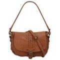 Umhängetasche CLUTY, Damen, Gr. B/H/T: 23cm x 17cm x 4cm onesize, braun (cognac), Leder, Taschen, echt Leder, Made in Italy