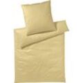 Bettwäsche YES FOR BED "Pure & Simple Uni in Gr. 135x200, 155x220 oder 200x200 cm", beige (weizen), B/L: 135cm x 200cm, , Mako-Satin, B/L: 80cm x 80cm, Mako-Satin, Obermaterial: 100% Baumwolle, Bettwäsche, Bettwäsche aus Baumwolle, zeitlose Bettwäsche mit seidigem Glanz