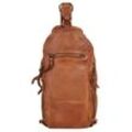 Umhängetasche X-ZONE Gr. B/H/T: 33cm x 13cm x 8cm onesize, braun (cognac) Damen Taschen echt Leder, Made in Italy