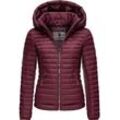 Steppjacke MARIKOO "Löwenbaby" Gr. M (38), rot (weinrot) Damen Jacken stylische Übergangsjacke mit abnehmbarer Kapuze