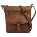 Umhängetasche X-ZONE Gr. B/H/T: 24cm x 23cm x 3cm onesize, braun (cognac) Damen Taschen echt Leder