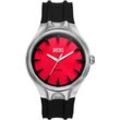 Quarzuhr DIESEL "STREAMLINE" Armbanduhren schwarz (schwarz, rot) Herren Armbanduhr, Herrenuhr, Silikonarmband