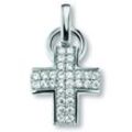 Ketten-Anhänger ONE ELEMENT "Zirkonia Kreuz Anhänger aus 925 Silber", silber, Schmuckanhänger, Damen, Damen, Silber 925 (Sterlingsilber), Damen Silber Schmuck