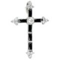 Kreuz-Anhänger JOBO "Anhänger Kreuz", silber (silber 925), Schmuckanhänger, Damen, Silber 925 (Sterlingsilber), 925 Silber mit Zirkonia